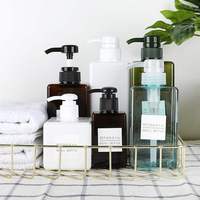 250/450/650ml Nordic brązowy zielony biały łazienka wielokrotnego napełniania butelka żel pod prysznic szampon naciśnij butelki do przechowywania dozownik do mydła w płynie 1
